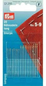 Prym Hand Sewing Needles Sharps Size No. 5-9 Assorted Pack of 20 (121295)